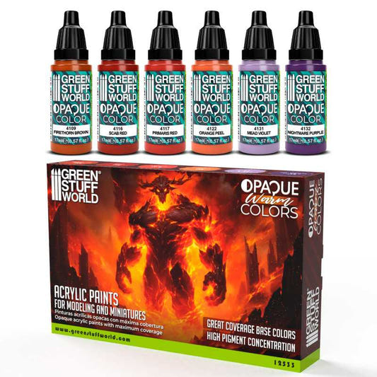 Green Stuff World paint set Opaque Paint Set - Warm Colours