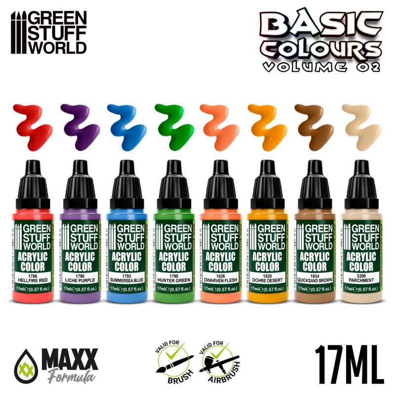 Green Stuff World Paint Set - Basic Colors 02 - Loaded Dice