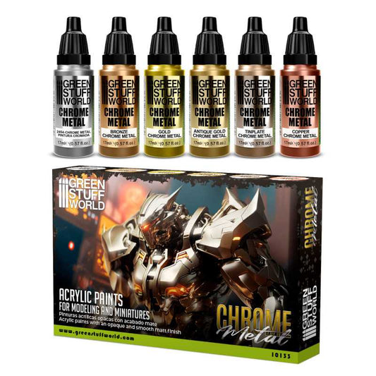 Green Stuff World paint set Paint Set - Chrome Metal