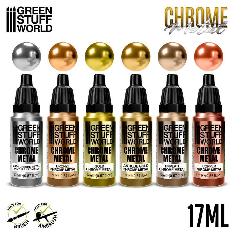 Green Stuff World Paint Set - Chrome Metal - Loaded Dice