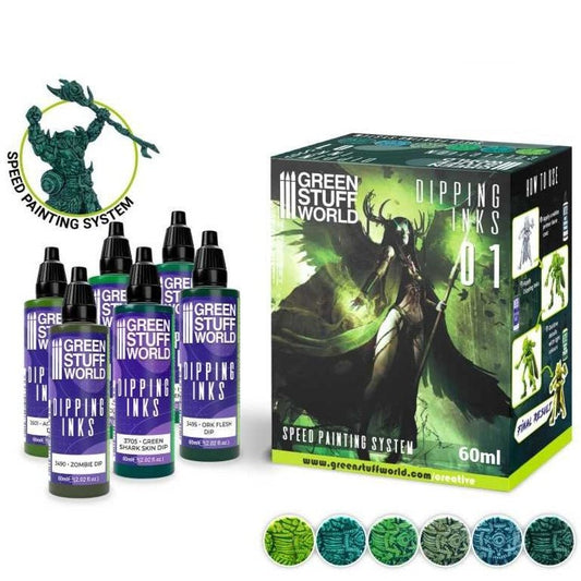 Green Stuff World paint set Paint Set - Dipping collection 01 (Green)