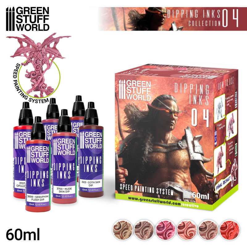Green Stuff World paint set Paint Set - Dipping collection 04 (Flesh/Red)