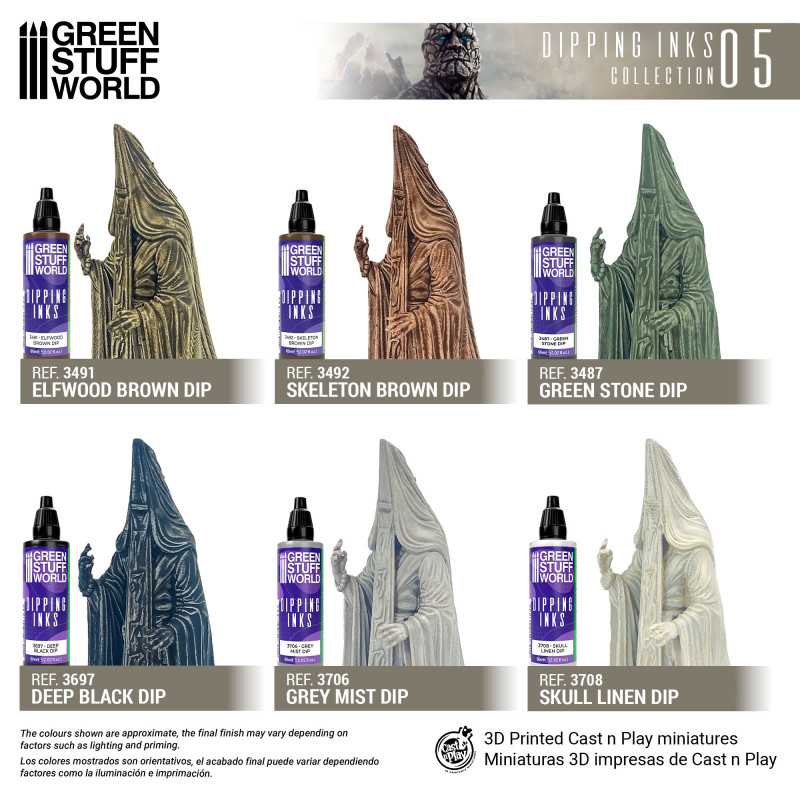 Green Stuff World Paint Set - Dipping collection 05 (Brown/Stone) - Loaded Dice