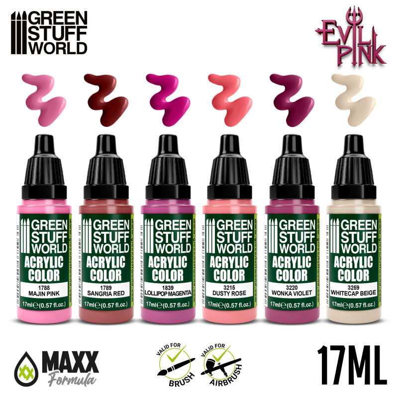 Green Stuff World Paint Set - Evil Pink - Loaded Dice