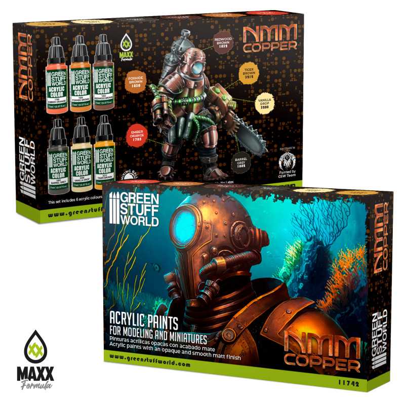 Green Stuff World Paint Set - NMM Copper - Loaded Dice
