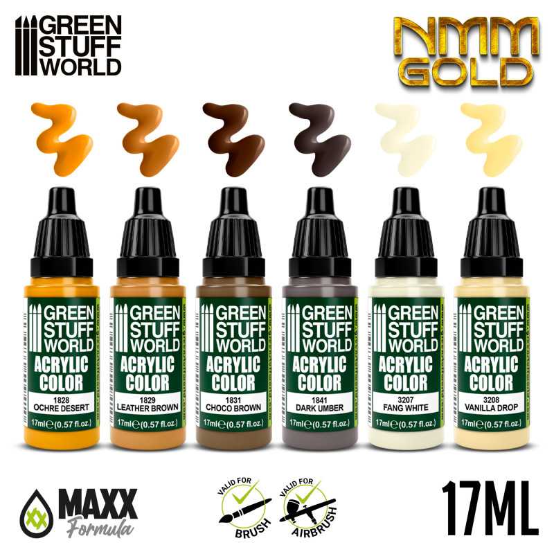 Green Stuff World Paint Set - NMM Gold - Loaded Dice