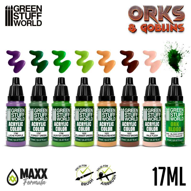 Green Stuff World Paint Set - Orks and Goblins - Loaded Dice