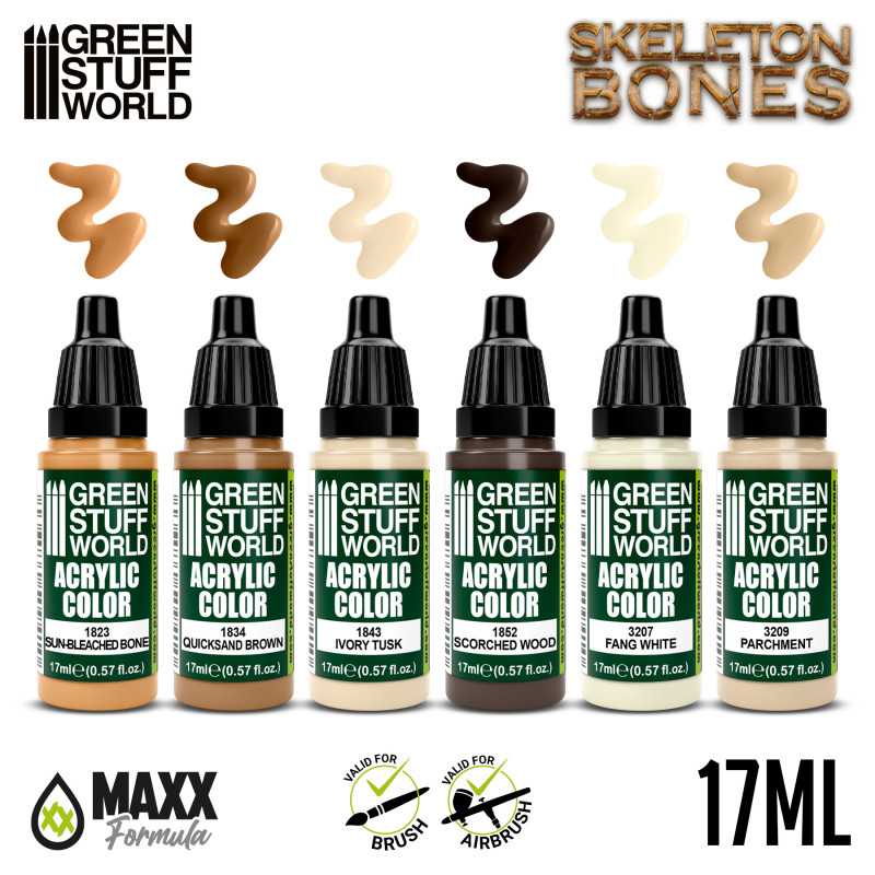 Green Stuff World Paint Set - Skeleton Bones - Loaded Dice
