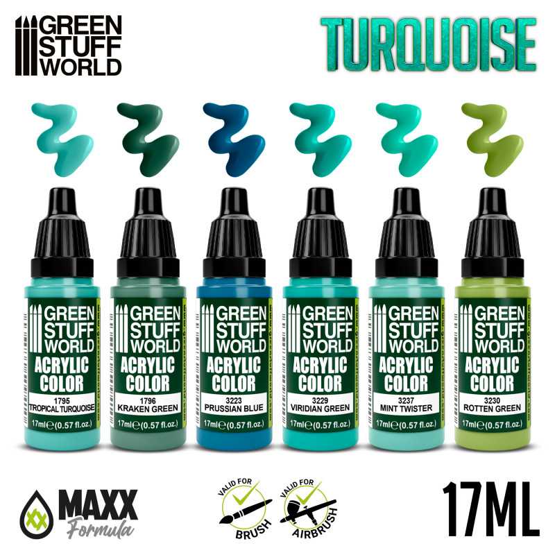 Green Stuff World Paint Set - Turquoise - Loaded Dice