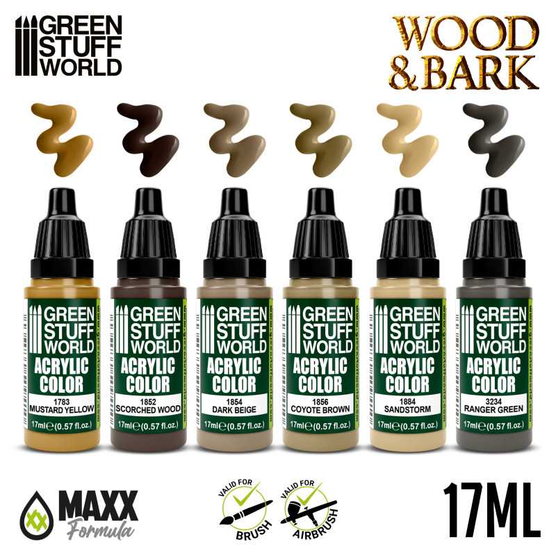 Green Stuff World Paint Set - WOOD n BARK - Loaded Dice