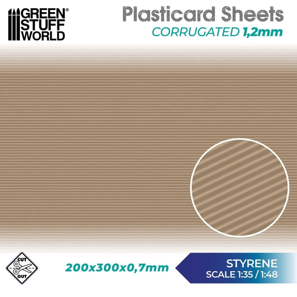 Green Stuff World - Plasticard - Corrugated - Loaded Dice