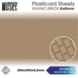 Green Stuff World - Plasticard - Paving Brick 6x8mm - Loaded Dice