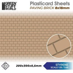 Green Stuff World - Plasticard - Paving Brick 8x18mm - Loaded Dice