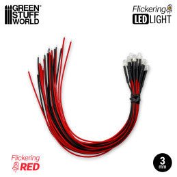 Red Flickering LED Lights 3mm - Loaded Dice