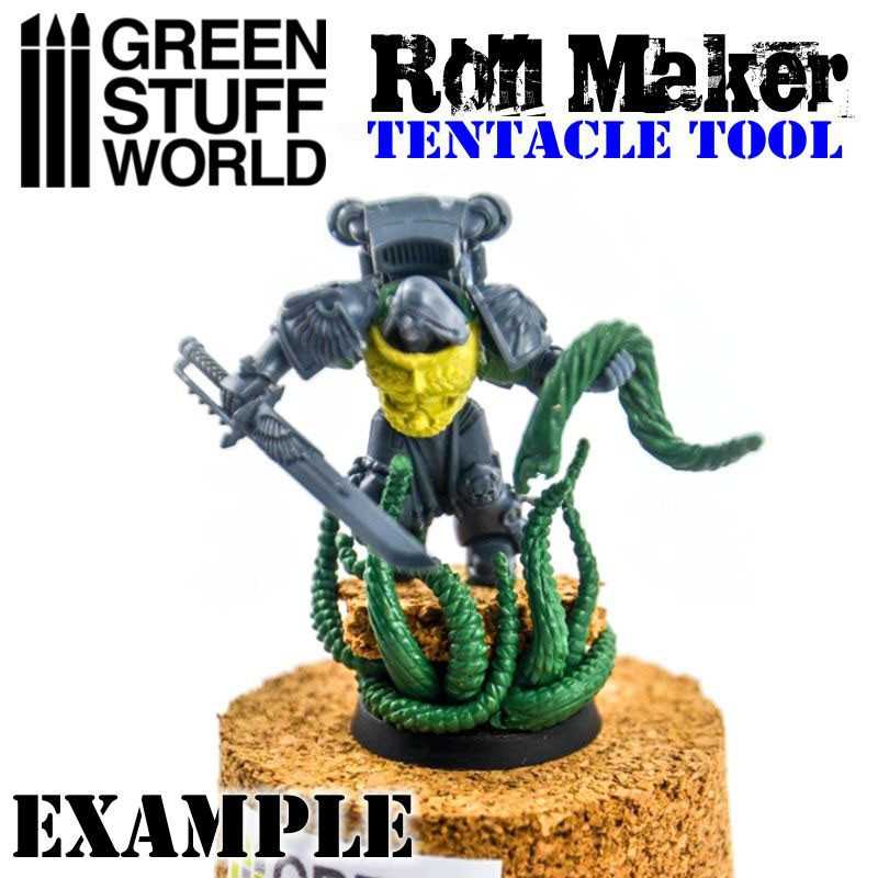 Example miniature with sculpted green tentacles made using the Roll Maker tentacle tool