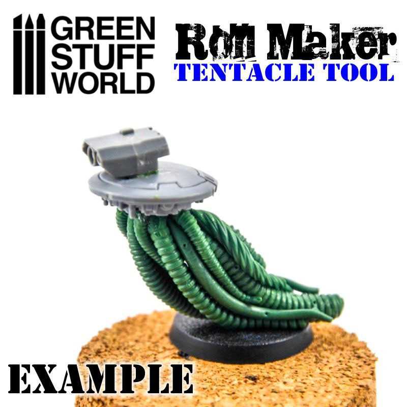 Example conversion with a cluster of green tentacles rolled on the Green Stuff World Roll Maker