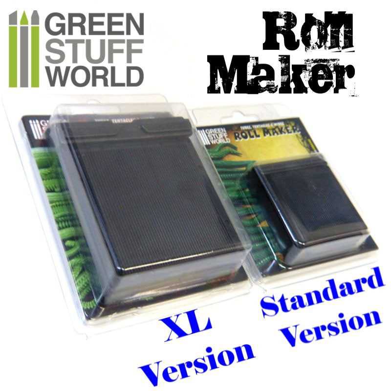 Green Stuff World Roll Maker XL and standard version packs side by side for size comparison