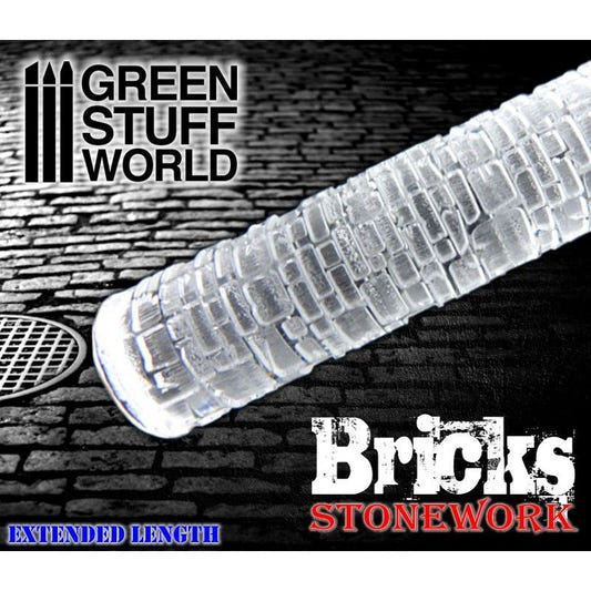 Green Stuff World textured rolling pin Rolling Pin Bricks