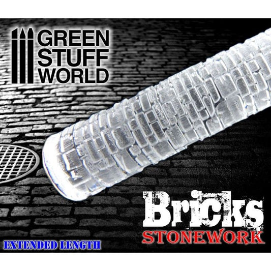 Green Stuff World textured rolling pin Rolling Pin Bricks