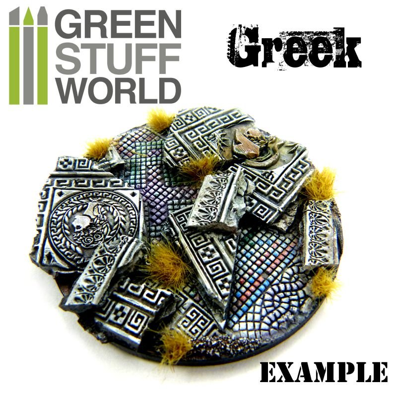 Example painted base using the Green Stuff World Greek rolling pin, with tufts