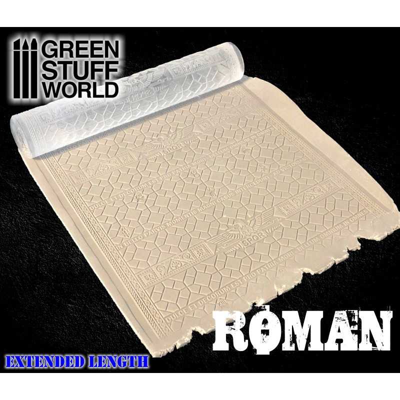 Green Stuff World Roman clear rolling pin rolling paving texture into putty