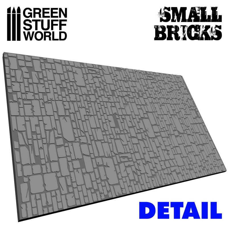 Detail view of the Green Stuff World Small Bricks rolling pin's fine brickwork pattern