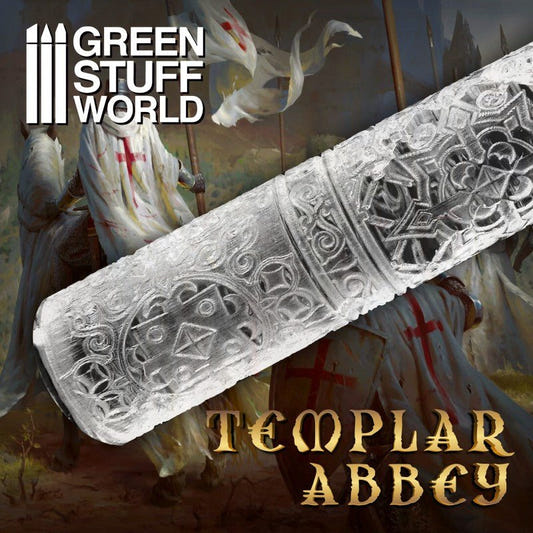 Green Stuff World textured rolling pin Rolling Pin Templar Abbey