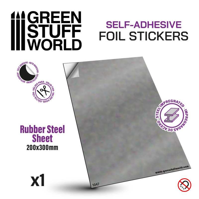 Green Stuff World Rubber Steel Sheet 200x300mm self-adhesive foil sticker