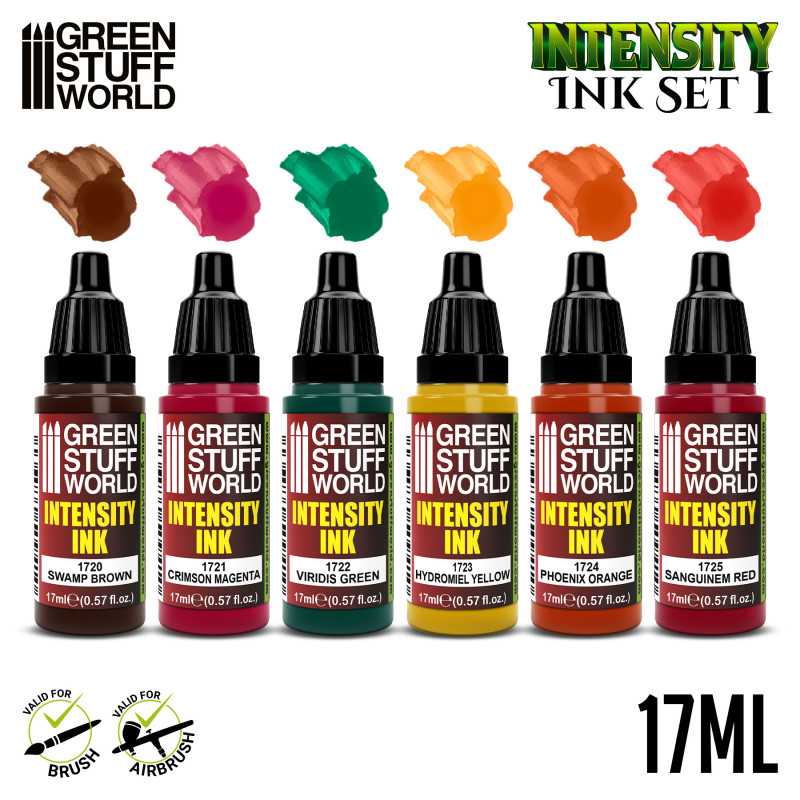 Green Stuff World - Set x6 Intensity Inks - Set 1 - Loaded Dice
