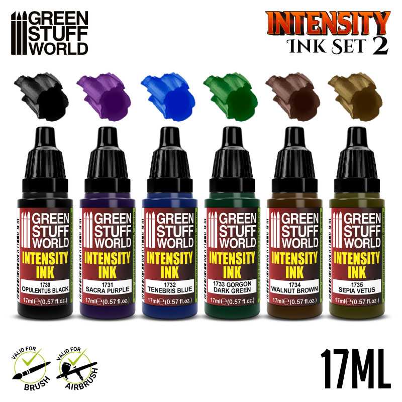 Green Stuff World - Set x6 Intensity Inks - Set 2 - Loaded Dice