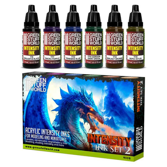 Green Stuff World paint set Set x6 Intensity Inks - Set 2