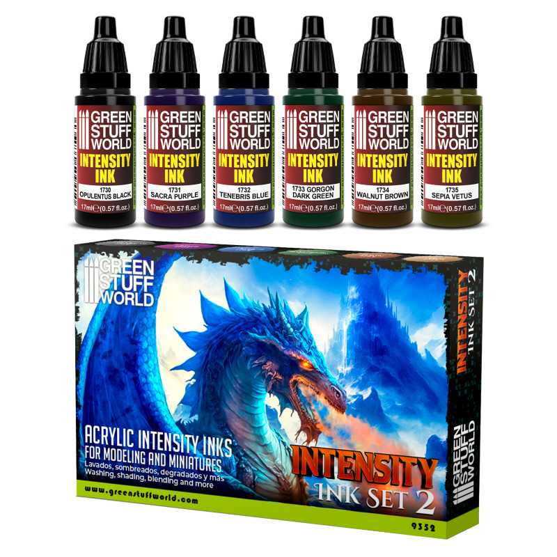 Green Stuff World paint set Set x6 Intensity Inks - Set 2