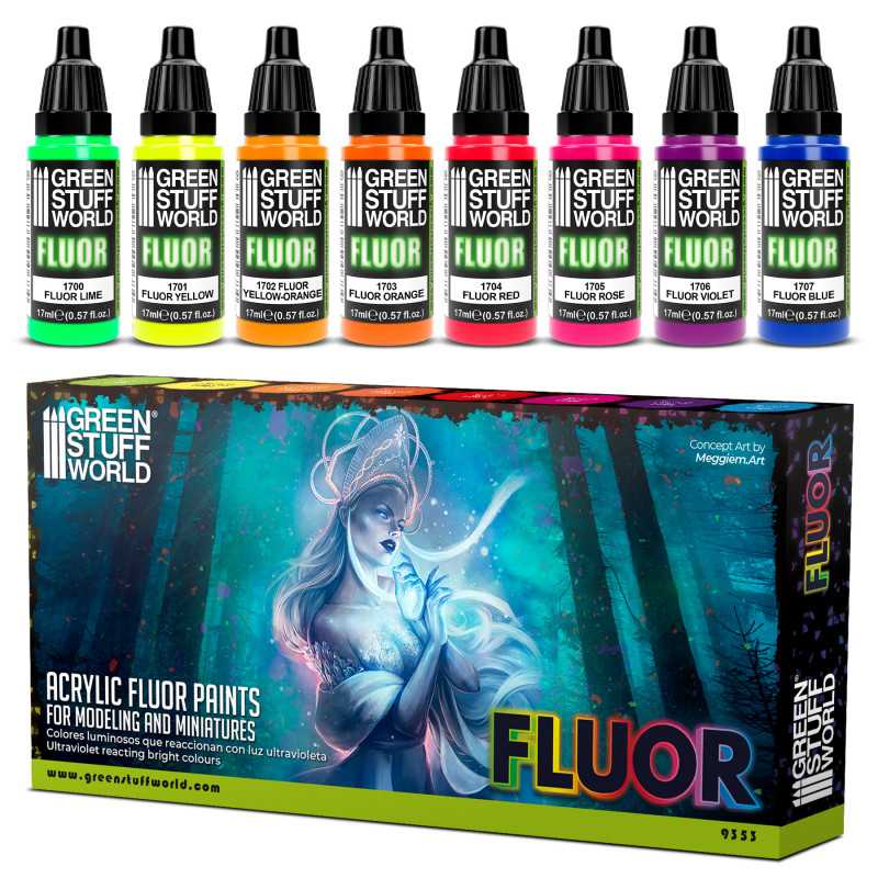 Green Stuff World paint set Set x8 Fluor Paints