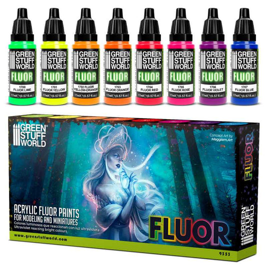 Green Stuff World paint set Set x8 Fluor Paints