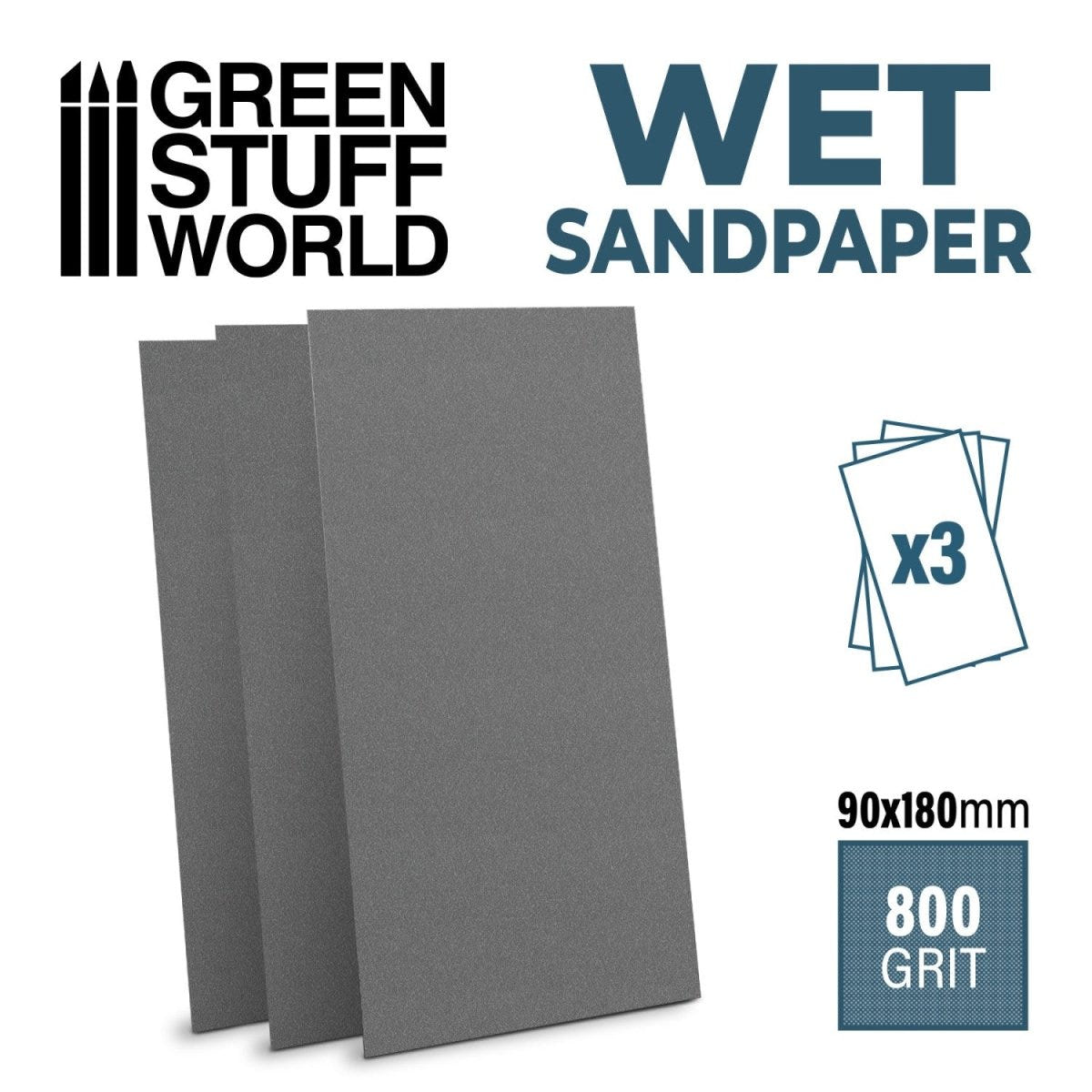 Wet water proof SandPaper 180x90mm - 800 grit - Loaded Dice