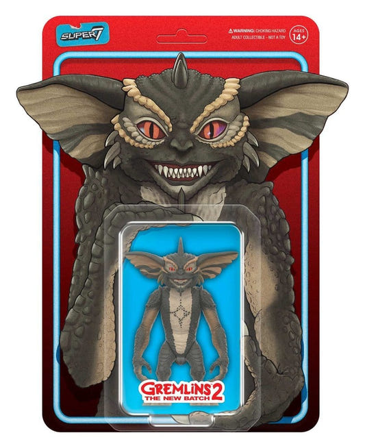 Super7 Gremlins 2 ReAction Mohawk action figure on a carded blister with gremlin character art