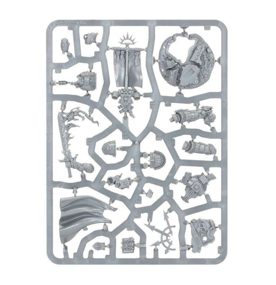 Grey Knights Castellan Crowe unpainted plastic sprue, frame 1 of 1