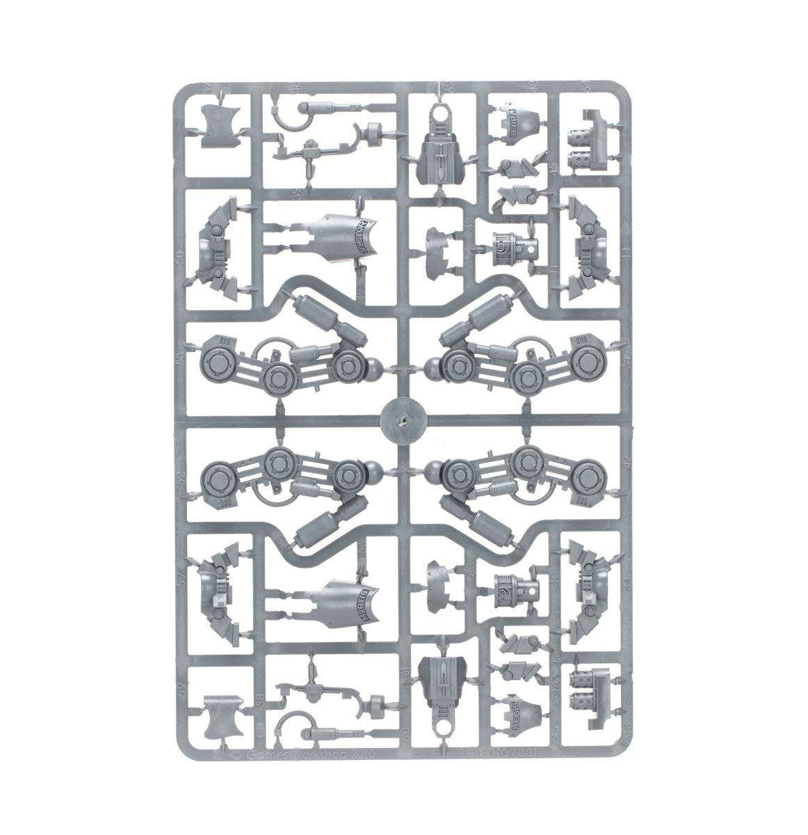 Grey Knights Grand Master in Nemesis Dreadknight unpainted plastic sprue, frame 1 of 4