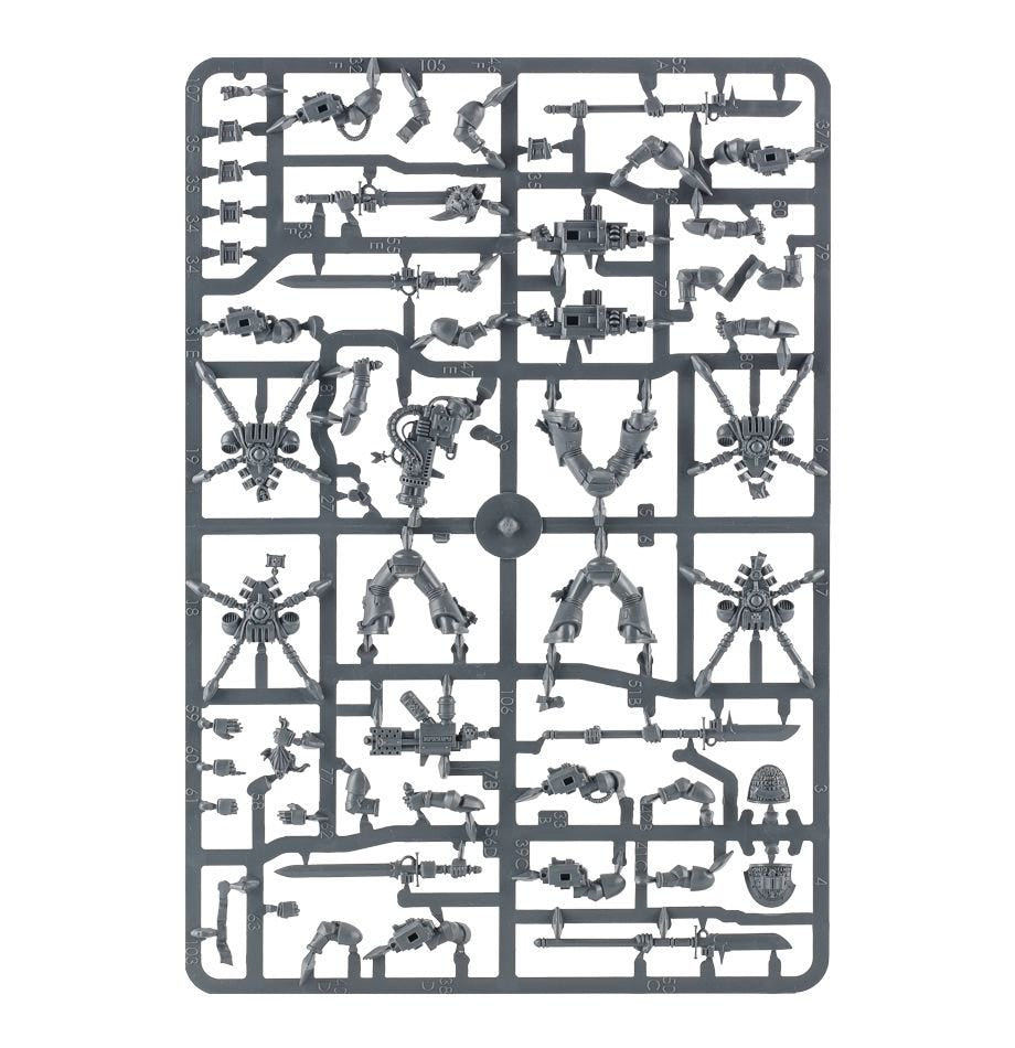 Grey Knights Strike Squad unpainted plastic sprue, frame 1 of 2
