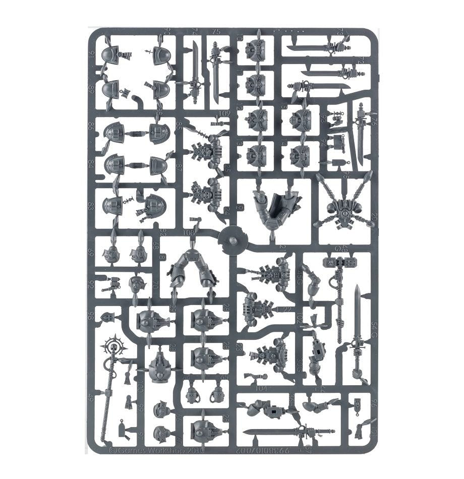 Grey Knights Strike Squad unpainted plastic sprue, frame 2 of 2