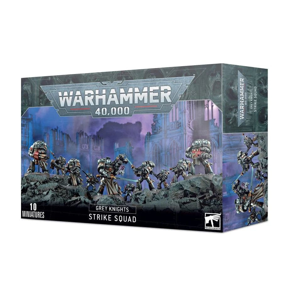 Warhammer 40,000 Grey Knights Strike Squad box front, 10 miniatures