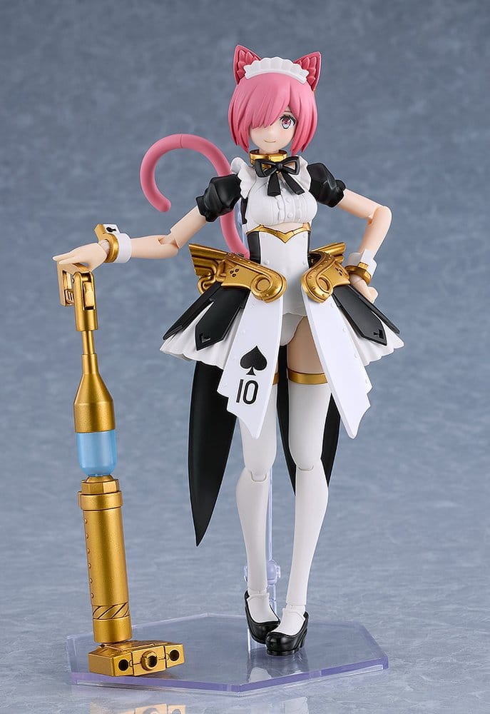 Guilty Princess Maidroid Rosalie PLAMAX by Max Factory on clear stand with gold vacuum