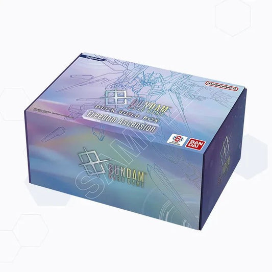 Bandai Model Kit Custom Drak Box (Terror Assassin) packaging box, featuring a blue and purple gradient design with Gundam line art illustrations.
