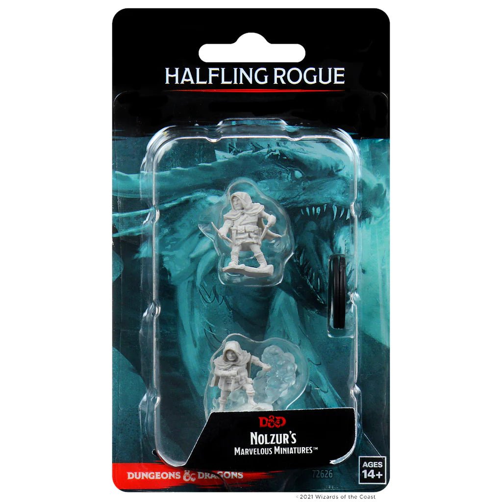 D&D Nolzur's Marvelous Miniatures Halfling Rogue blister pack with two primed miniatures