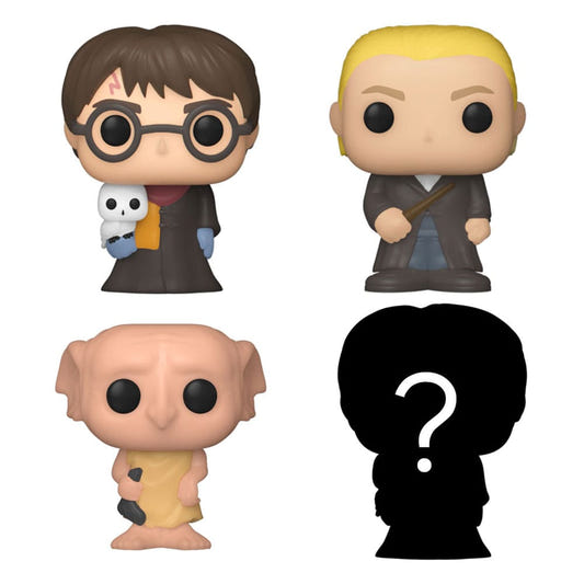 Harry Potter Bitty Pop! Harry 4-pack figures: Harry with Hedwig, Draco, Dobby and a mystery silhouette