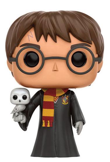 Funko Pop! Movies Harry Potter vinyl figure in Gryffindor scarf and robes holding Hedwig
