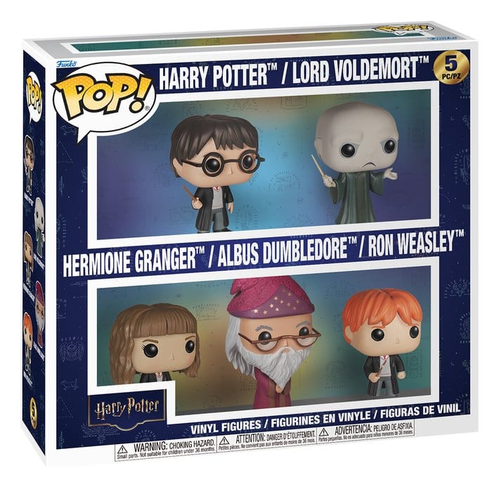 Funko Harry Potter POP! 5-pack box with Harry, Voldemort, Hermione, Dumbledore and Ron Weasley
