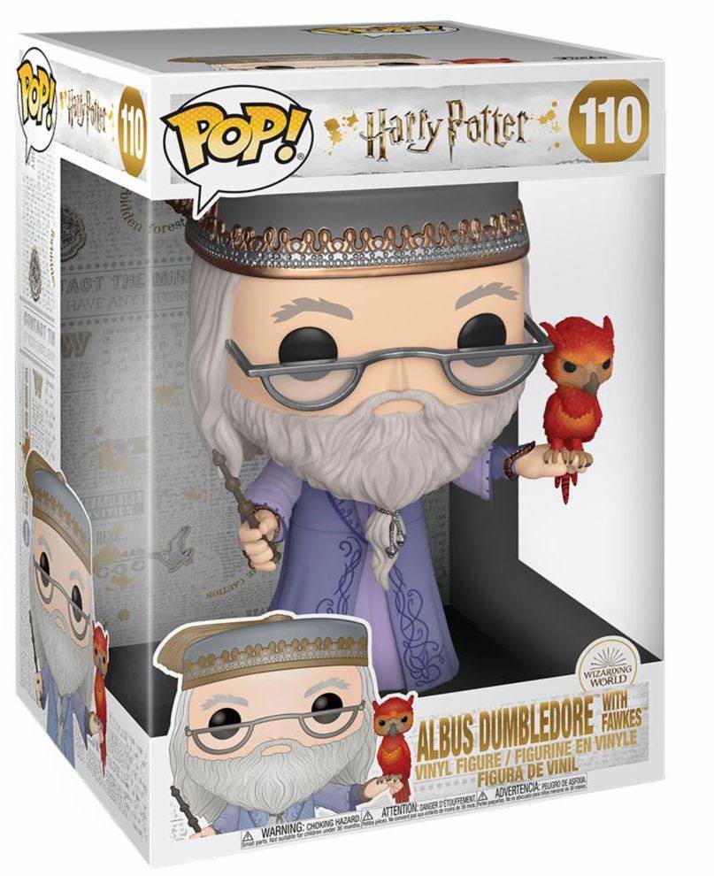 Funko Super Sized Pop! Harry Potter Albus Dumbledore with Fawkes 110 in its window box