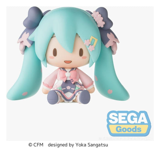 Sega Fuwa Petit Hatsune Miku New Semester chibi figure in pink school outfit with bows, front view