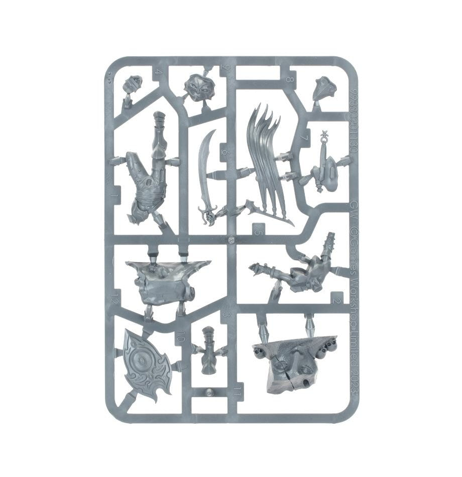 Hedonites of Slaanesh Lord of Hubris unpainted grey plastic sprue, frame 1 of 1